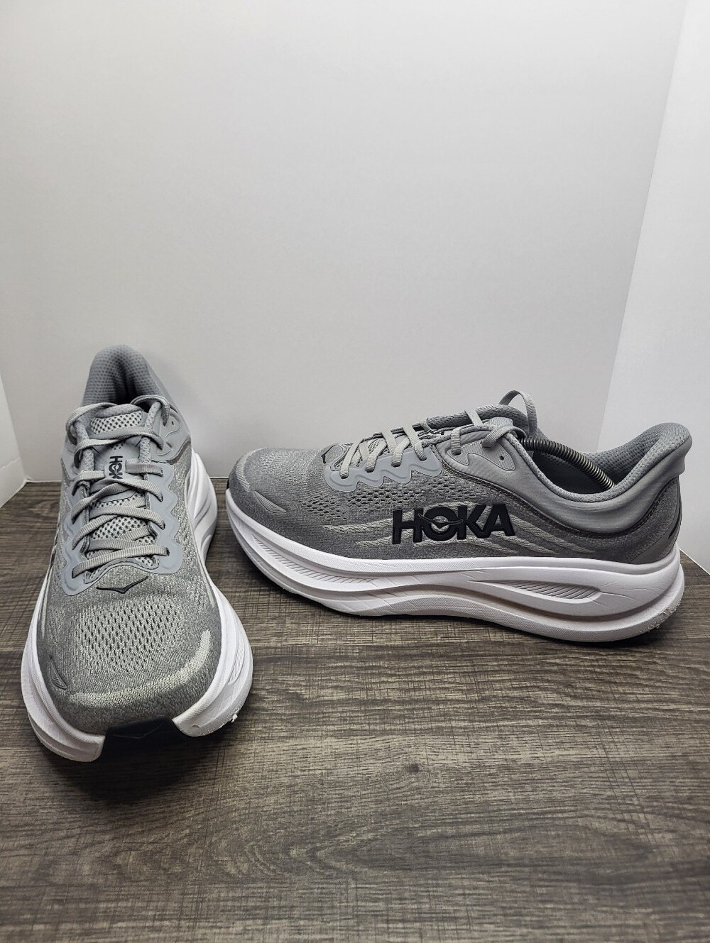 Hoka One One Bondi 9 Running Walking Sneakers Shoes Mens Size 13 D Grey